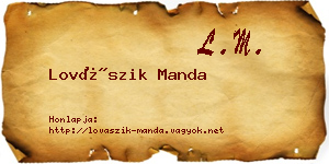 Lovászik Manda névjegykártya